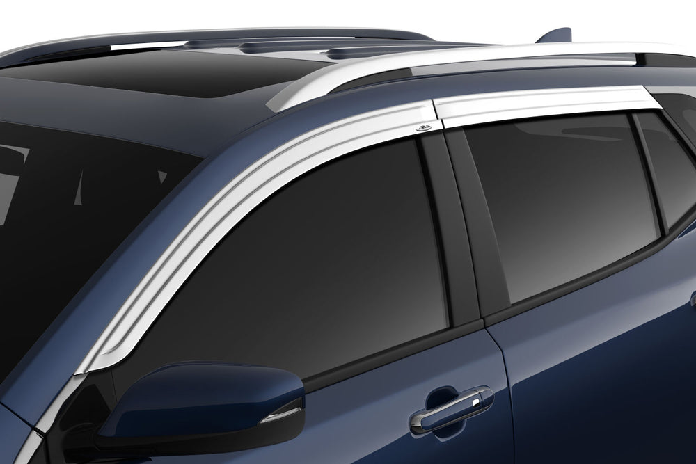 Husky Liners Low Profile Ventvisor Deflector; Smoke with Chrome Trim; Outside Mount; 4 pc. - 2018-2024 GMC Terrain - Part 2884059