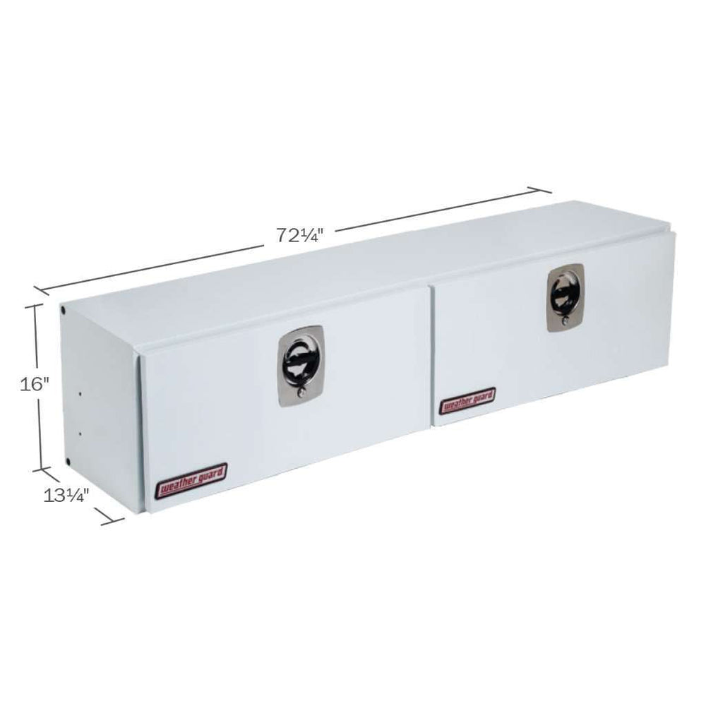Weather Guard 72 in Steel Top Mount Tool Box, Double Door, White (272-3-02)