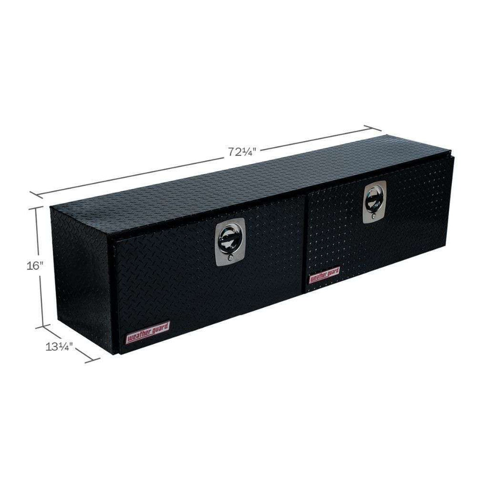 Weather Guard 72 in Aluminum Top Mount Tool Box, Double Door, Gloss Black (372-5-02)