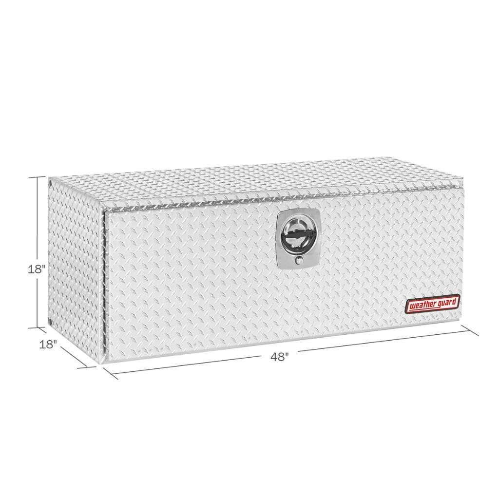 Weather Guard 48 in Compact Aluminum Underbody Tool Box, Bright Aluminum (648-0-02)