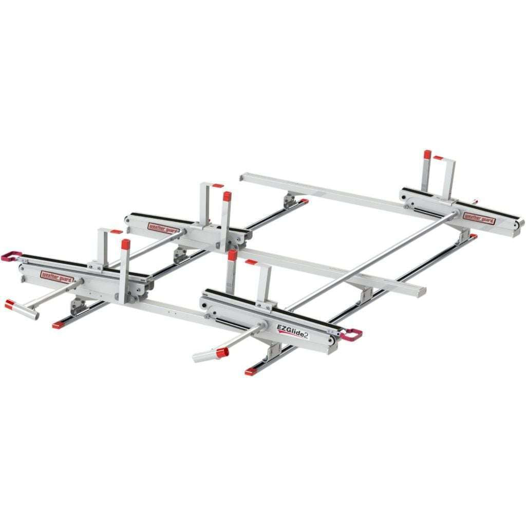 Weather Guard 2291-3-01 EZGLIDE2 Drop-Down Ladder Rack, Mid/High Roof