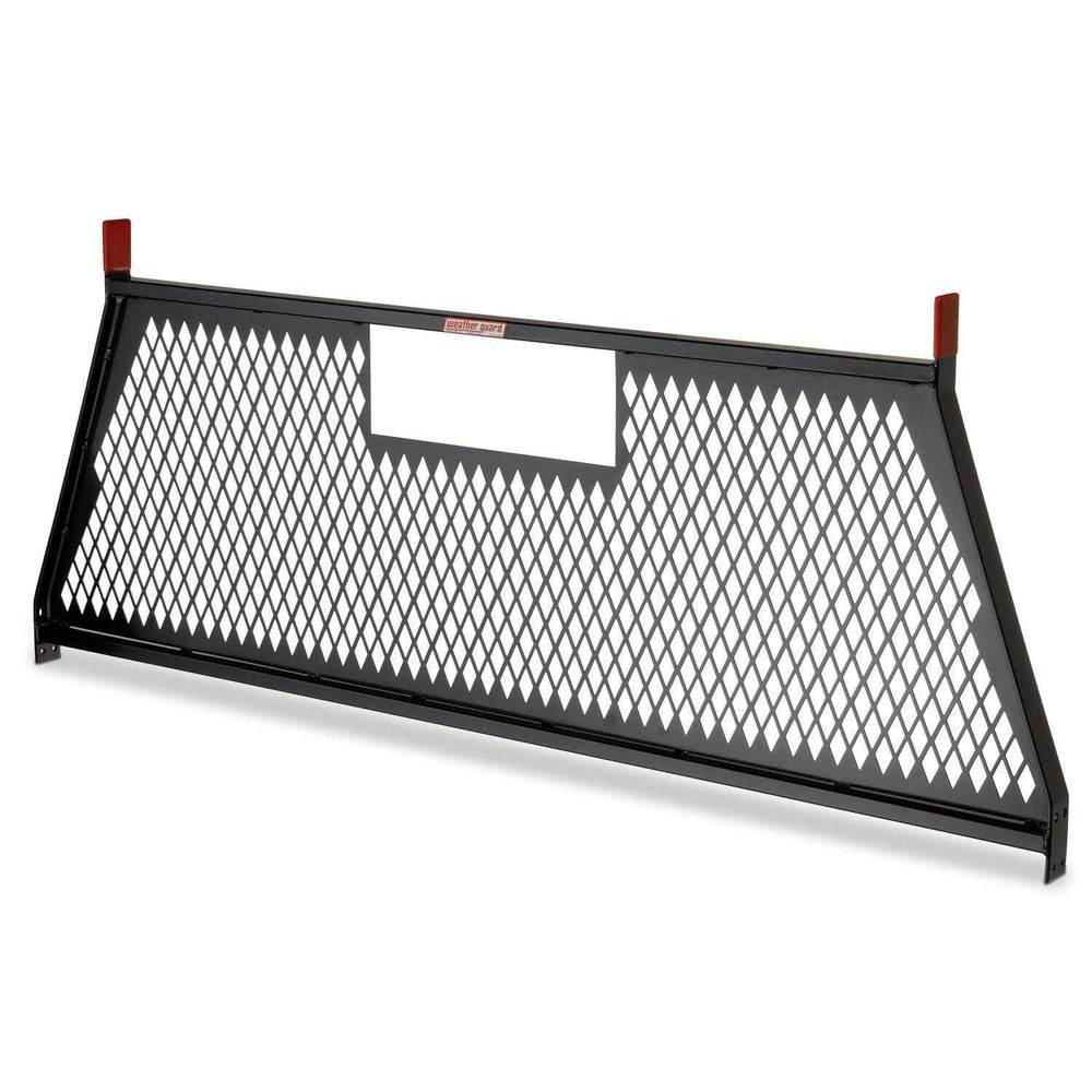 Weather Guard PROTECT-A-RAIL Mesh Screen Cab Protector Headache Rack, Gloss Black Steel (1906-5-02)