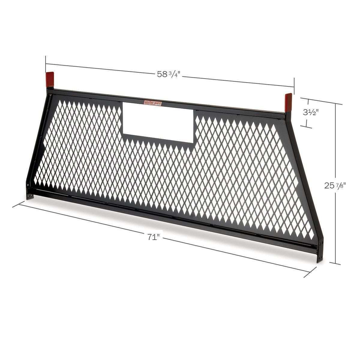 Weather Guard PROTECT-A-RAIL Mesh Screen Cab Protector Headache Rack, Gloss Black Steel (1906-5-02)