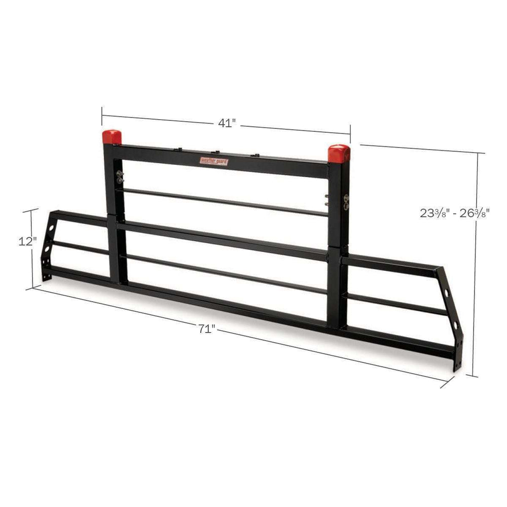 Weather Guard PROTECT-A-RAIL Heavy-Duty Cab Protector Headache Rack, Gloss Black Steel (1908)