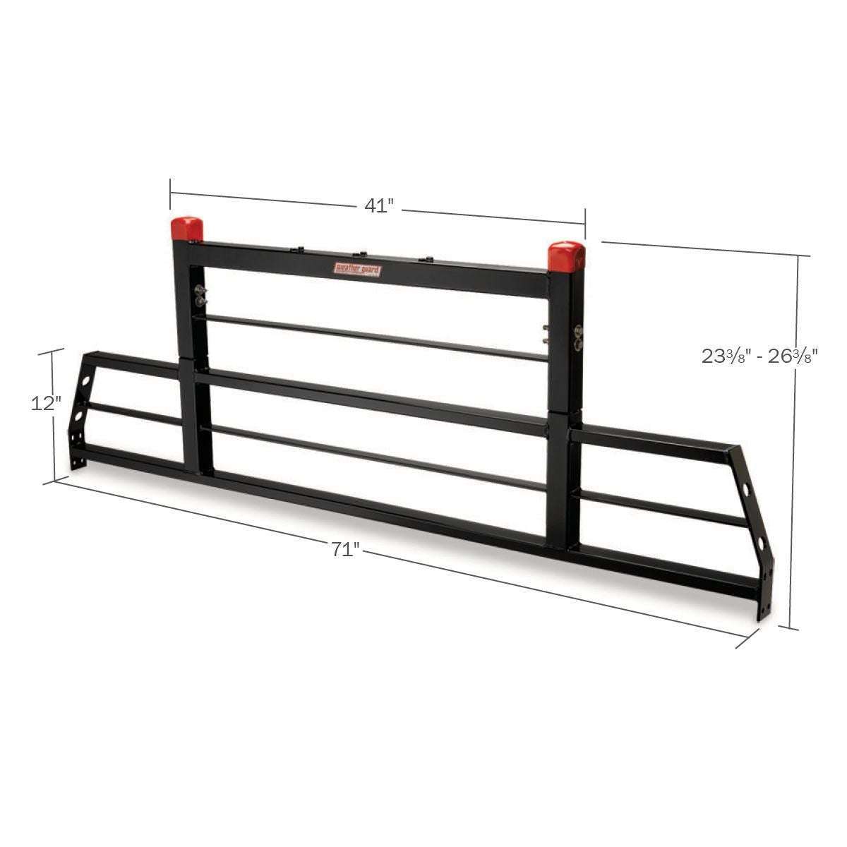 Weather Guard PROTECT-A-RAIL Heavy-Duty Cab Protector Headache Rack, Gloss Black Steel (1908)