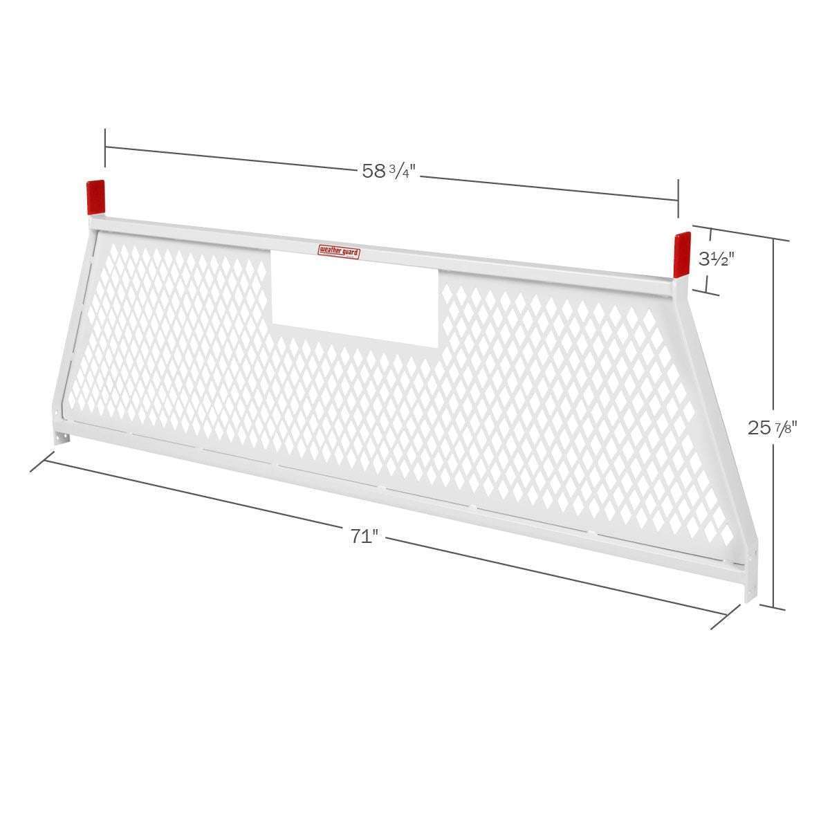 Weather Guard PROTECT-A-RAIL Mesh Screen Cab Protector Headache Rack, White Steel (1906-3-02)