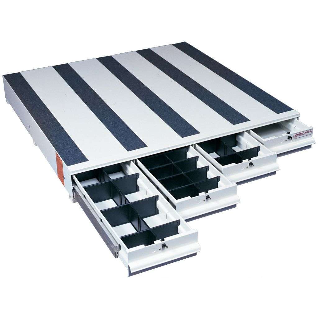 Weather Guard ITEMIZER 4-Drawer Unit, 49 x 48 x 6.75 in, White Aluminum (318-3)