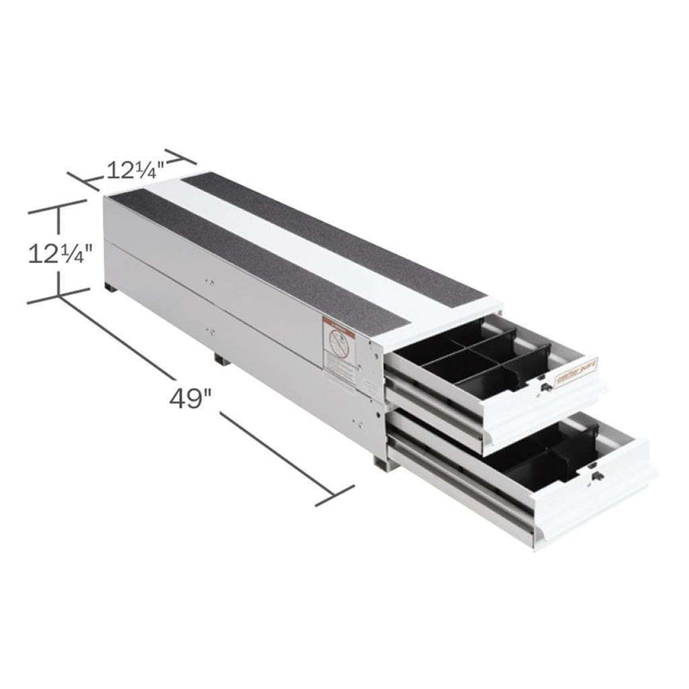 Weather Guard ITEMIZER 2-Drawer Stacked Unit, 49 x 12.25 x 12.25 in, White Aluminum (326-3)
