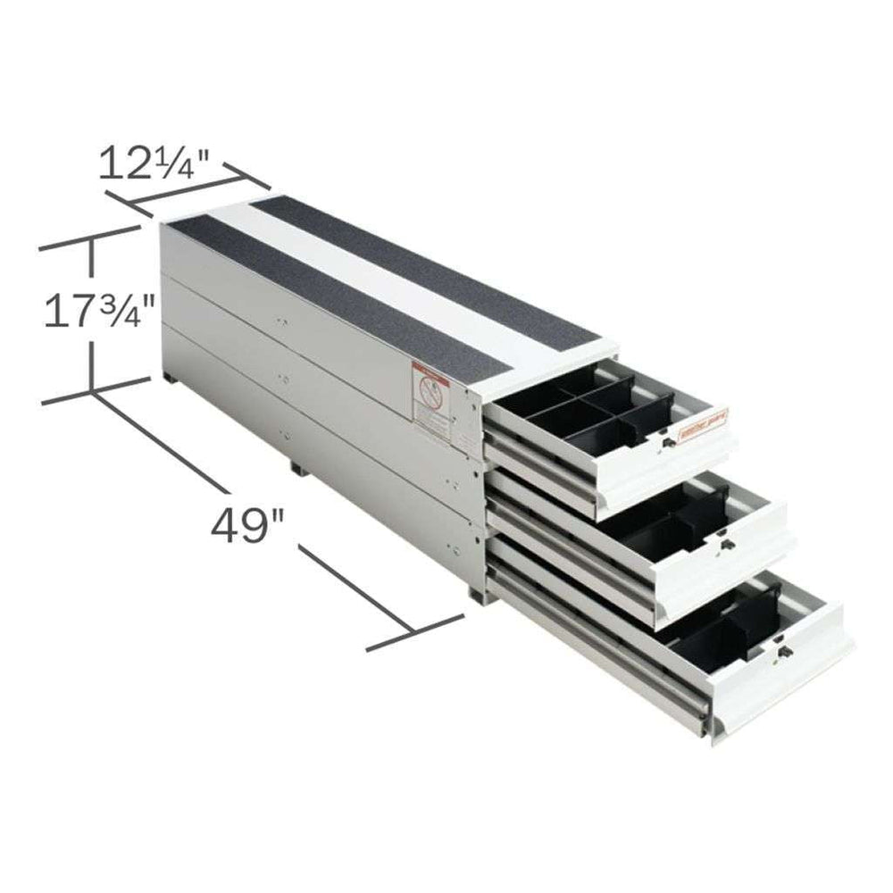 Weather Guard ITEMIZER 3-Drawer Stacked Unit, 49 x 12.25 x 17.75 in, White Aluminum (327-3)