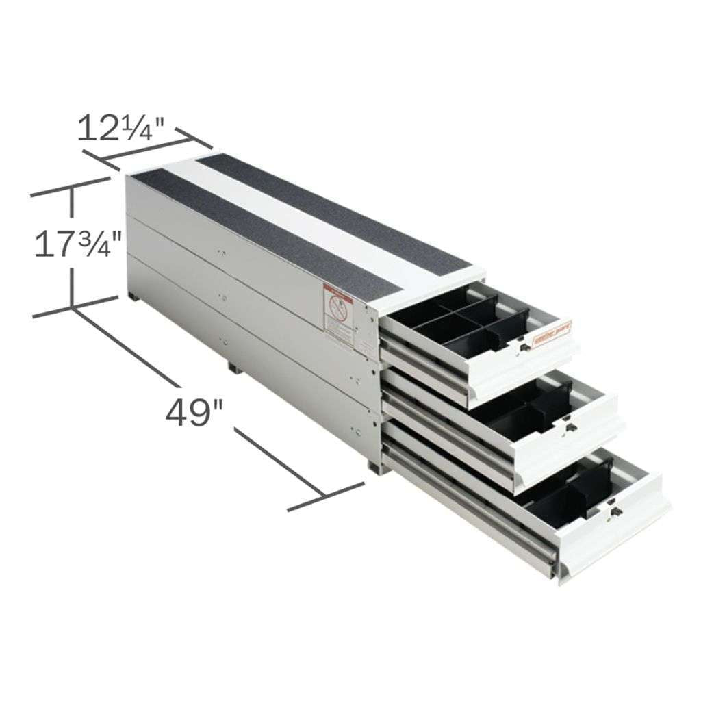 Weather Guard ITEMIZER 3-Drawer Stacked Unit, 49 x 12.25 x 17.75 in, White Aluminum (327-3)