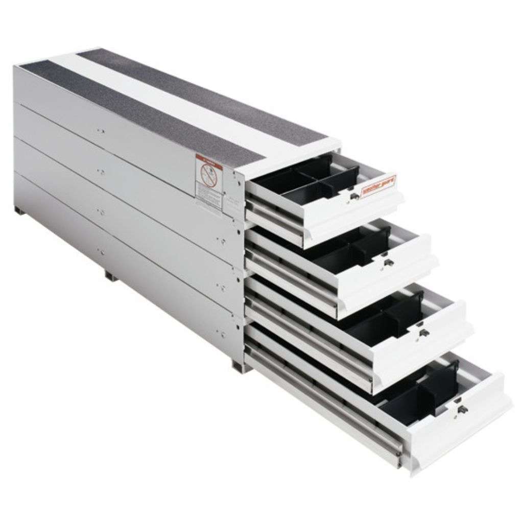 Weather Guard ITEMIZER 4-Drawer Stacked Unit, 49 x 12.25 x 23.5 in, White Aluminum (328-3)