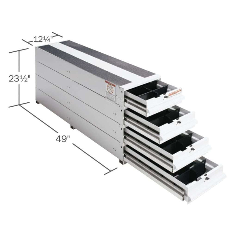 Weather Guard ITEMIZER 4-Drawer Stacked Unit, 49 x 12.25 x 23.5 in, White Aluminum (328-3)
